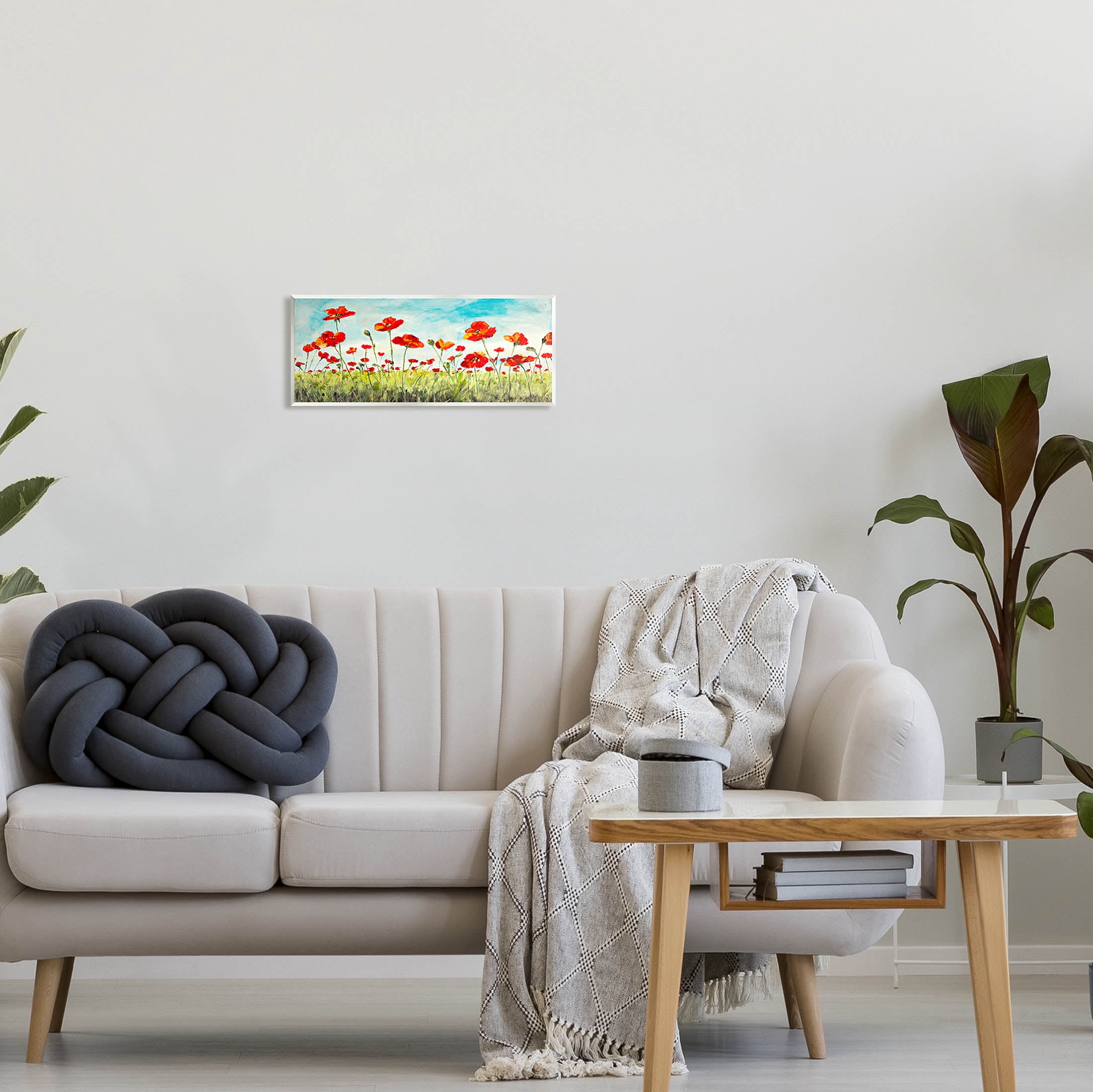Stupell Industries Bright Red Poppies Meadow Painting Unframed Art Print Wall Art, Design by Julie DeRice