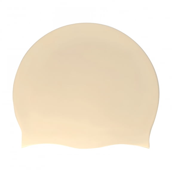 TELOLY Waterproof Silicone Swim Cap, Comfortable Bathing Cap, Swimming Cap for Women and Men, Waterproof Bathing Cap Beige One Size