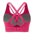 thumbnail image 3 of Wang6 Womens High Support Sports Bras Plus Size Seamless Wireless Yoga Tops Cross Bandage Running Gym Fitness Cropped Tank Tops X_Red S, 3 of 5