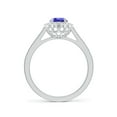 thumbnail image 2 of ANGARA Natural Vintage Style Tanzanite & Diamond Scalloped Halo Ring in 14K White Gold for Women (Size-7x5mm) | December Birthstone, Anniversary, Jewelry Gift for Women | Natural Tanzanite Ring, 2 of 9