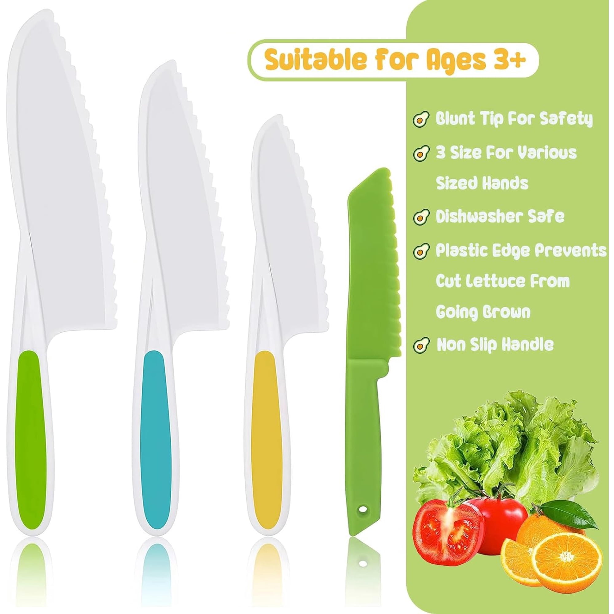 Kit Cuisine Enfant 27 Pièces – Couteaux Sécurité En Plastique, Planche, Emporte-pièces – Montessori – Sans BPA – Dès 3 Ans