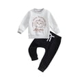 thumbnail image 1 of Diconna Toddler Boys 2PCS Pants Sets Long Sleeve Letter Pumpkin Print Tops and Drawstring Pants Sets, 1 of 9