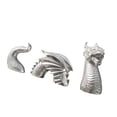 thumbnail image 4 of Escultura de dragón de tres secciones, adorno artesanal para jardín y patio. Plata, 4 of 8