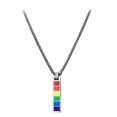 thumbnail image 2 of Collar con colgante de arcoíris unisex, lesbiana, LGBT, cadena, joyería de boda, regalo nuevo Color acero, 2 of 9