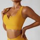 thumbnail image 1 of Sujetador deportivo, ropa deportiva de nailon, Bralette sin costuras con cuello en U transpirable de secado rápido a prueba de golpes de alta resistencia para gimnasio, al aire libre(M-amarillo), 1 of 5
