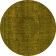 thumbnail image 1 of Ahgly Company Indoor Round Abstract Yellow Modern Area Rugs, 3' Round, 1 of 4