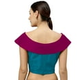 thumbnail image 3 of eloria Women's Art Silk Boat Neck Sleevless Partywear Filler Blouse Top, Color : Sea Blue & Pink, 3 of 6