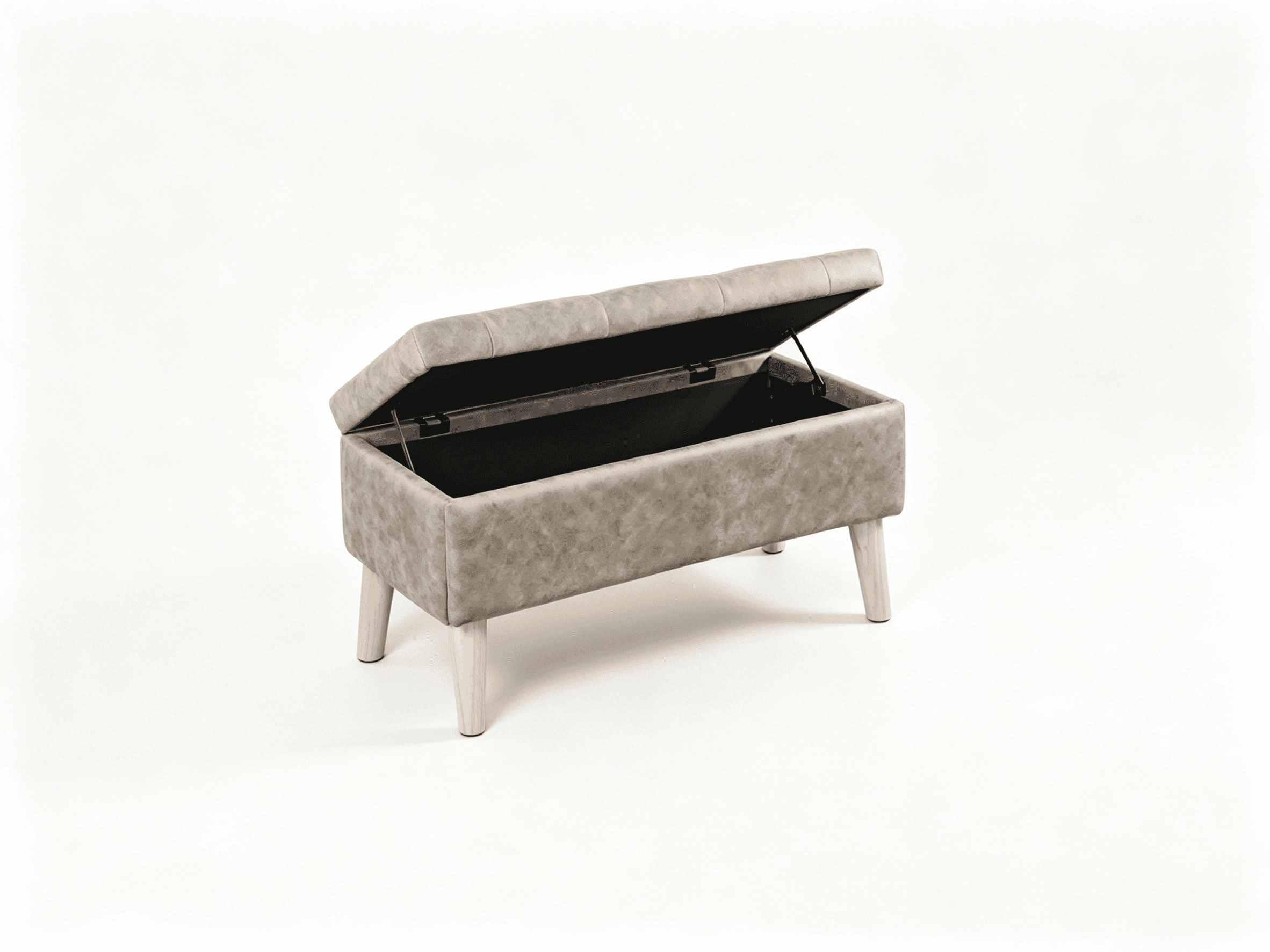 32" Wide Storage Ottoman Bench with Built-in Tray, Square Storage Ottoman for Extra Storage, Upholstered Footrest and End of Bed Bench, Perfect for Living Room, Bedroom, Sitting, Relaxing