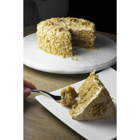 Scotts Cakes Walnut - Canvas Print Walnut Maple Slice Cake Sweet Homemade Dessert Stretched Canvas 10 x 14
