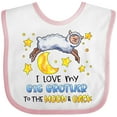 thumbnail image 3 of Inktastic I Love My Big Brother to the Moon and Back Cute Sheep Boys or Girls Baby Bib, 3 of 4