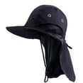 thumbnail image 4 of Holzkary Men Snap Hat Outdoor Packable Wide Brim Neck Cover Sun Bucket Hats Safari Outdoor Garden Sun Hats for Men Women Wide Brim Fishing Hat with Neck Sunblock Bucket Hat, 4 of 4
