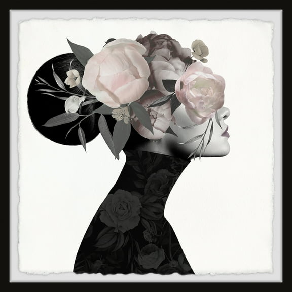 Marmont Hill Dark Flower Turban Iii Framed Wall Art, 32.00" x 1.50"