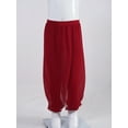 thumbnail image 4 of iixpin Belly Dance Harem Pants for Girls Classic Tribal Arabic Princess Halloween Trousers Palazzo Bloomers Burgundy 14, 4 of 7