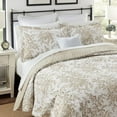 thumbnail image 5 of Laura Ashley Home Bedford Collection Quilt Set-100% Cotton, Lightweight & Breathable, Reversible Bedding, Pre-Washed for Added Softness, King, Mocha, 5 of 8