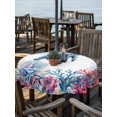 thumbnail image 2 of Outdoor Tablecloth with Umbrella Hole for Patio/Picnic/Party/Camping, Nautical Coastal Waterproof Table Cloth Round Cover Washable, Ocean Underwater Turtle Coral Plants Waves (Dia 54"), 2 of 8