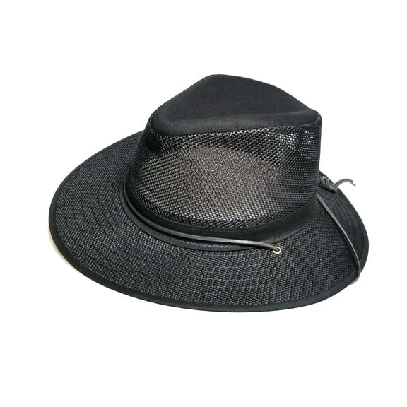 Henschel Aussie Breezer Original Made in USA Cotton Mesh Hat 5312 / 5310 from Miami Hat Shop, UPF50 , Packable (Black, 3X-Large)
