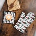 thumbnail image 5 of Red Christmas Truck and Tree Pattern Kitchen Oven Mitt and Pot Holder Sets 2 Pcs for Baking, Cooking and Grilling, Heat Resistant Up To 392 °F, 5 of 7
