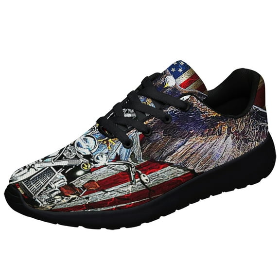American flag Rider Motorcycle Shoes Sneakers Black Size 3.5
