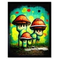 thumbnail image 1 of Trippy Red Cap Mushroom Houses Street Art Graffiti Mural Art Print Framed Poster Wall Decor 12x16 inch, 1 of 5