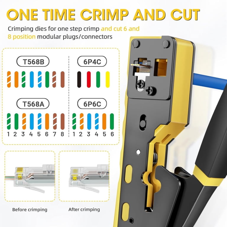 ZoeRax RJ45 Ethernet Crimping Tool for RJ11/RJ12 Standard