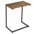 thumbnail image 1 of Gymax Table d'Appoint en Forme de C Vintage, Table d'Accent pour Canapé avec Cadre en Métal Robuste, Brun, 1 of 9