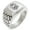 Silver, variant on Stainless Steel Pirate Skull Anchor & Sabers Geometric Pattern Step-Down Biker Style Polished Ring