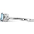 thumbnail image 4 of Sterling Silver Rhodium Diam. & Light Blue Topaz Ring (Size 8) Made In China qr4541bt-8, 4 of 5