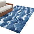 thumbnail image 2 of Ocean Waves Washable Area Rugs 2.7'x5', Nautical Blue Sea Water Nature Scenery Low Pile Throw Living Room Rug Non-Slip Sturdy Edge Binding Carpet for Indoor Entryway Bedside Kitchen, 2 of 9