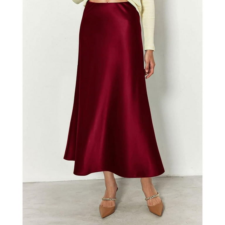 Silk a line midi skirt cheap