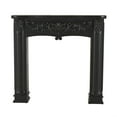 thumbnail image 6 of DecMode 45" x 43" Wooden Black Freestanding Scroll Surround Fireplace Mantle with Floral Accents, 6 of 9