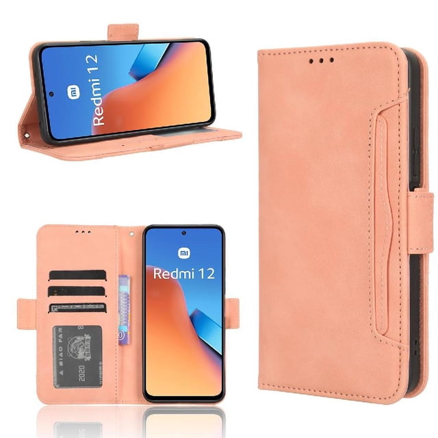 Funda Cartera Magnética para Xiaomi Redmi 12 4G- Tarjetero Desmontable, Cuero PU, Soporte