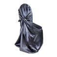 thumbnail image 1 of Universal Satin Self Tie Chair Cover Approx. 55" W x 47"L - Pewter, 1 of 1