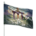 thumbnail image 4 of Lotusprinthandmade Easter Day Jesus Cross Christian 100% Polyester Horizontal House Flag 36×60 inch, 4 of 4