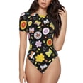 thumbnail image 2 of Picia Flower Butterfly Womens One Piece Swimsuits Modest Tummy Control Bathing Suits Lace Up Slimming Swim Suit-Small, 2 of 9