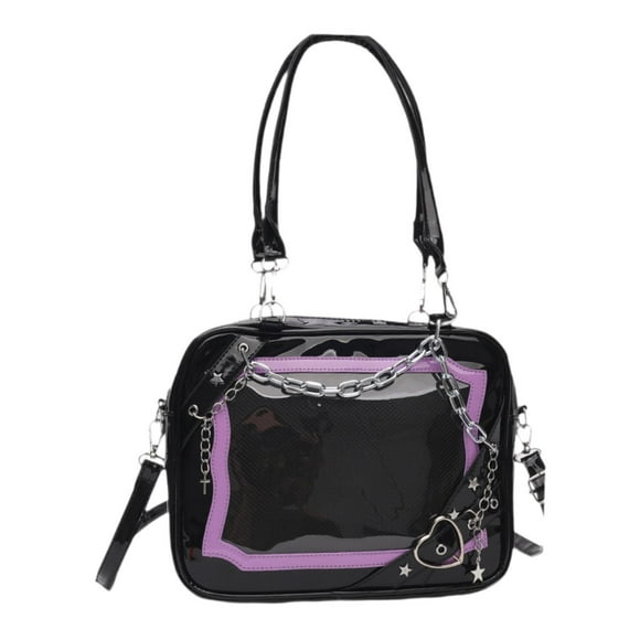 GUOOL Shoulder Bag Fashion Large Capacity PU Tote Handbag for Commuting Party Work Black