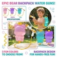 thumbnail image 2 of Backpack Water Gun Toy, Blue 0.3 gal Capacity, 1 Pack Summer Beach Water Fighting Toy for All Ages, 2 of 7