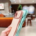 thumbnail image 6 of Side Plating Double Love Wave Large Window Case with Curly Wave Bezel, Full Wrap Lens Case, Drop Proof, for iPhone 15 14 13 12 11 Pro Max Plus Phone Case (Pink,iPhone 14 Pro Max), 6 of 8