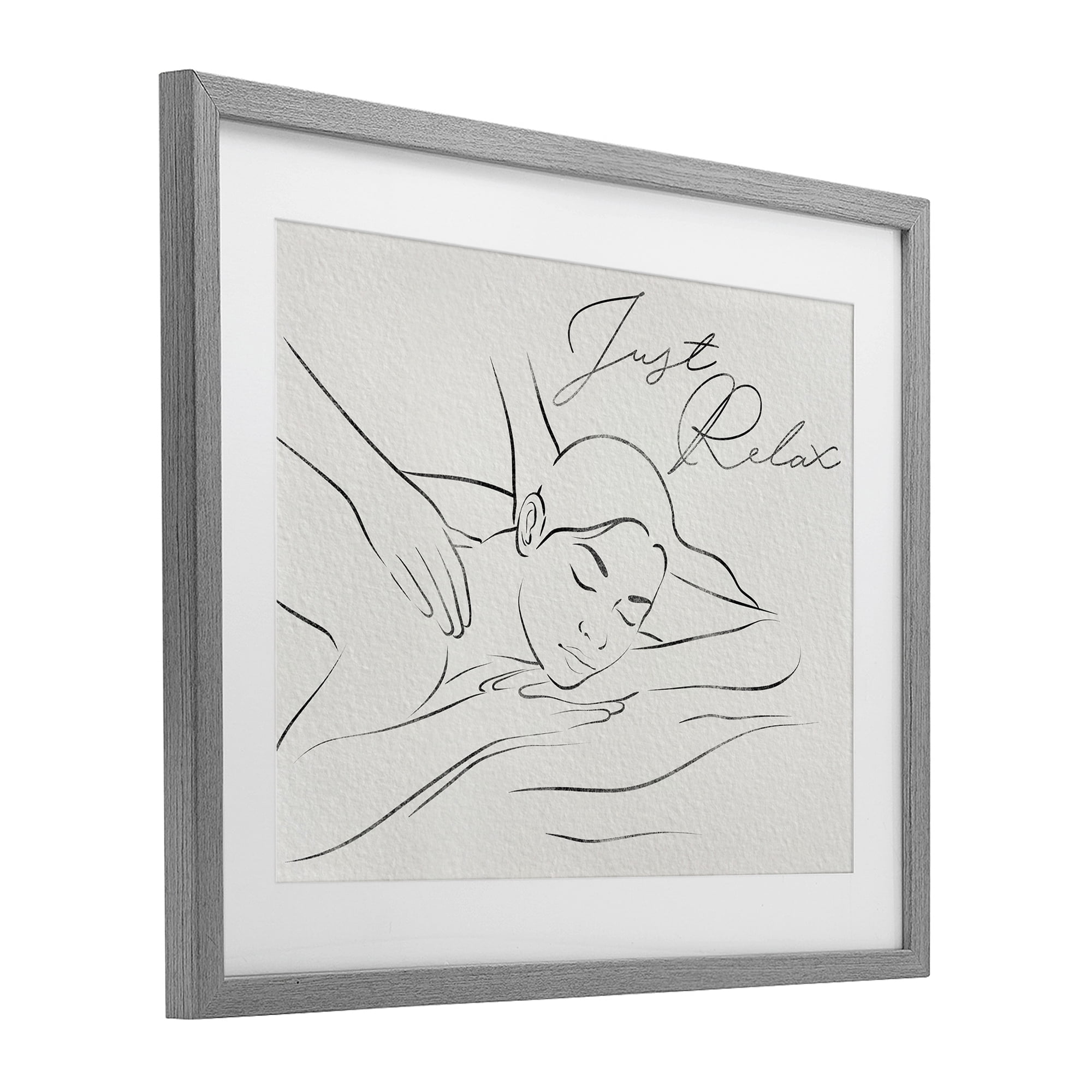 Stupell Industries Just Relax Massage Contour Gray Framed Print Under Glass, design by Marcus Prime