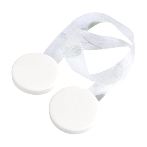 hulanddfd Magnetic Curtain Tie, Magnetic Curtain Holders, No Drill Magnetic Curtain Tie Backs for Living Room Bedroom Bathroom, Adjustable Decorative Curtain Straps, White