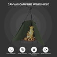 thumbnail image 2 of Outdoor Folding Canvas Windscreen Campfire Windshield for Camping Cooking Picnic, 2 of 7