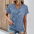 thumbnail image 2 of Viikei Summer Tops for Women 2025 Stylish Printed Plus Size Short Sleeves Basic Tee for Women Women's V-Neck Fashion Casual Short-Sleeved Spring And Summer Top, 2 of 5