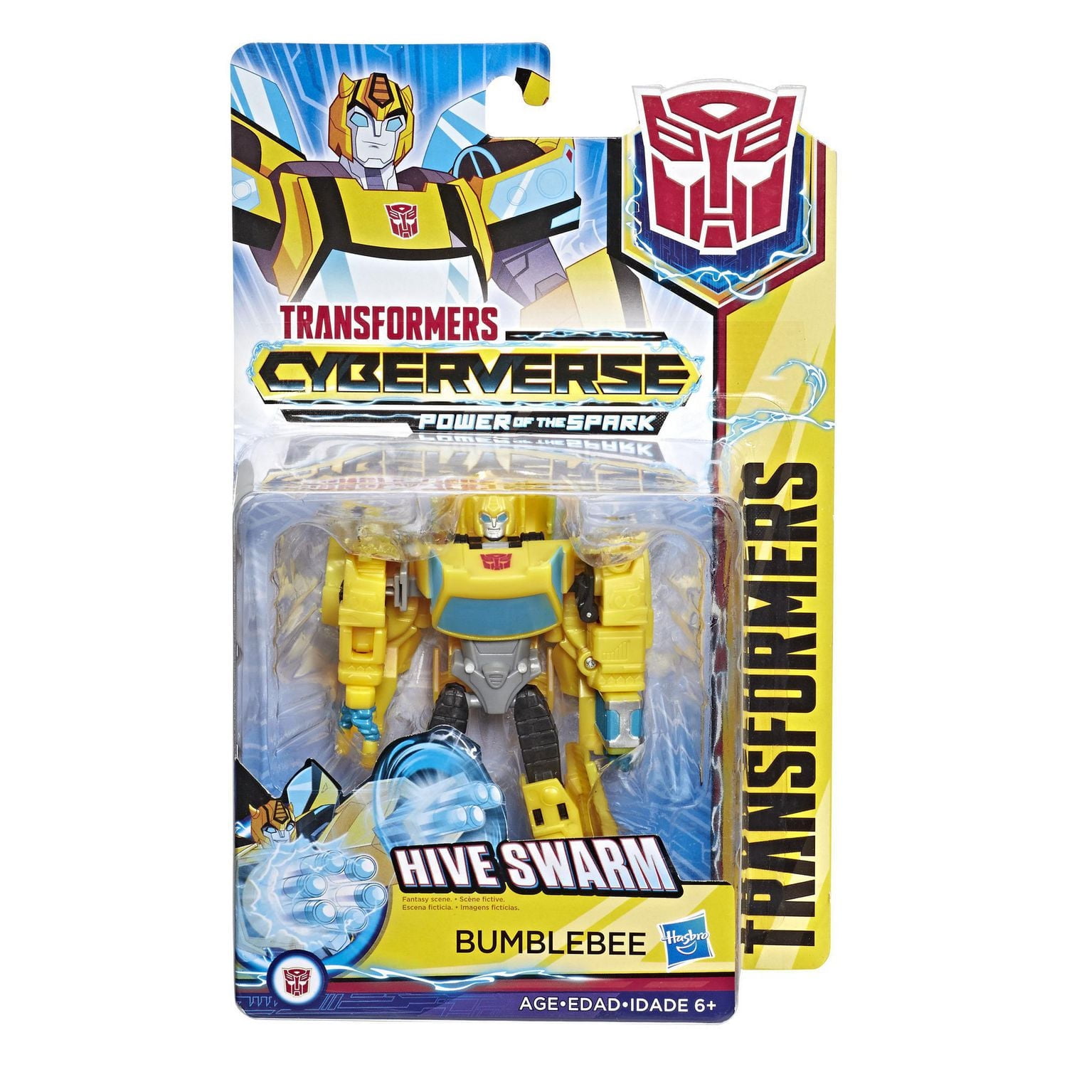 Transformers Toys Cyberverse Action Attackers Warrior Class Bumblebee Action Figure -- Repeatable Hive Swarm Action Attack Move – 5.4-inch