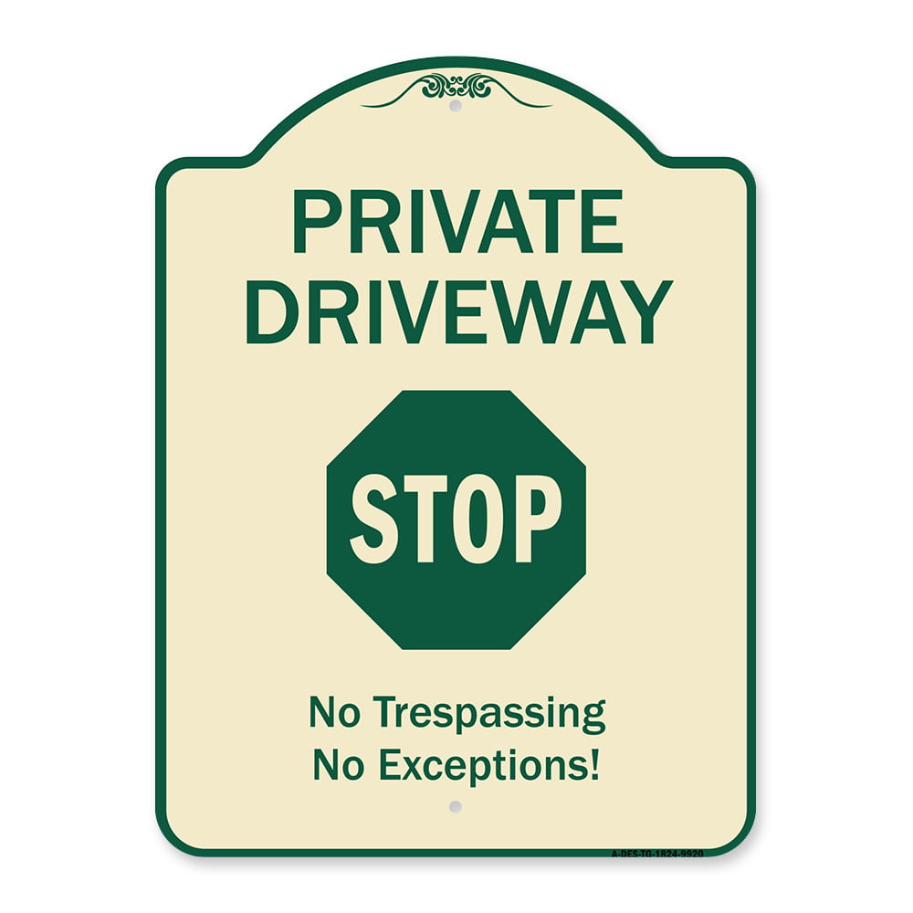 Made in The USA Protect Your Business & Municipality SignMission Designer Series Sign Black & Gold 18 X 24 Heavy-Gauge Aluminum Architectural Sign Private Driveway Slow Down Kids at Play 