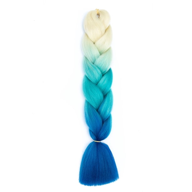 XmhyTop-A Extensiones de cabello sintético trenzado multicolor jumbo ombré de 60 cm, 3 piezas, perfectas para trenzas regulares y con giros DIY, C24