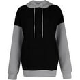 thumbnail image 4 of UYISJ Women's Fall Winter Hoodies Waffle Knit Color Block Sweatshirt Long Sleeve Drawstring Casual Lightweight Pullover Tops S, 4 of 6