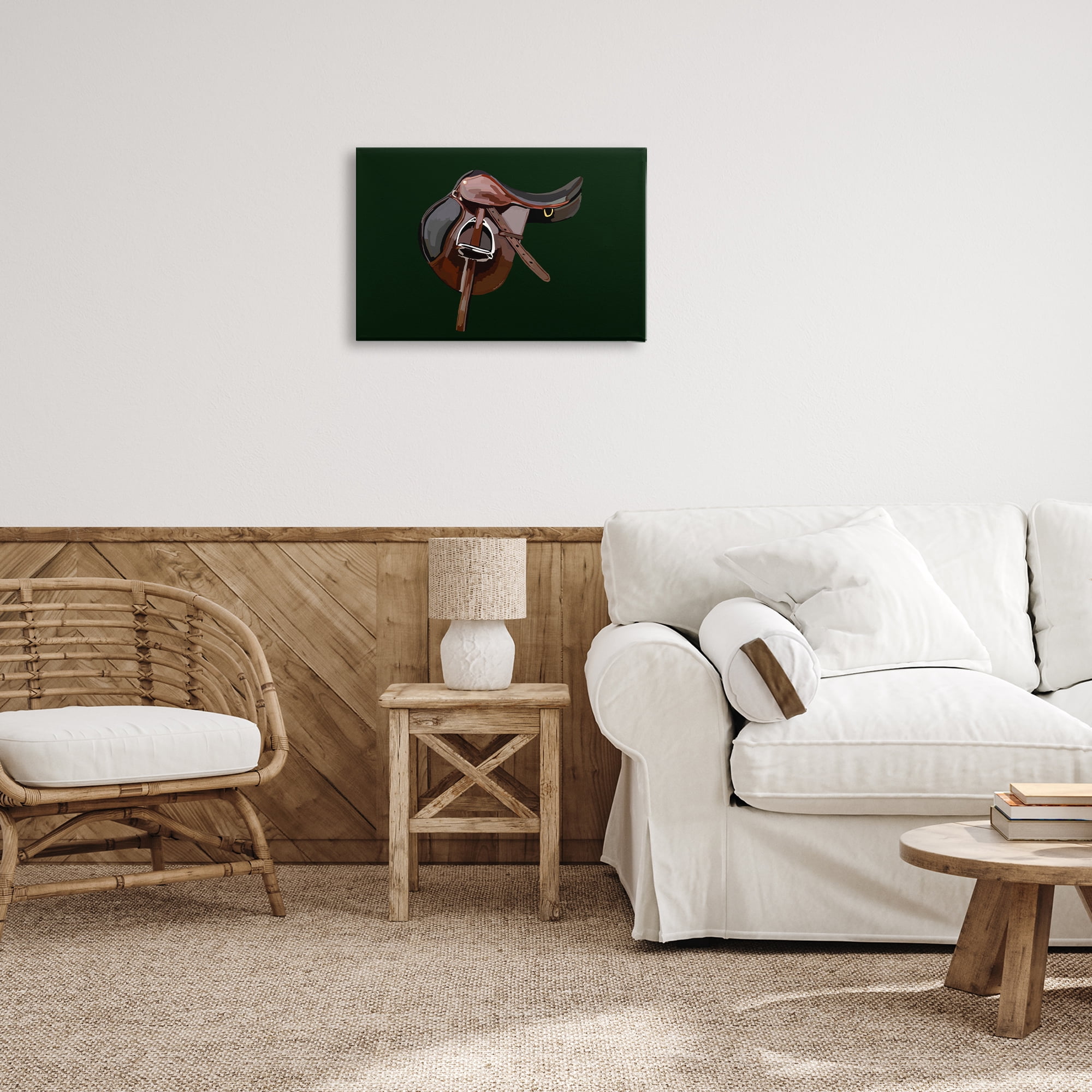 Stupell Industries Western Horse Saddle Abstract Painting Gallery Wrapped Canvas Art Print Wall Art, 24 x 16