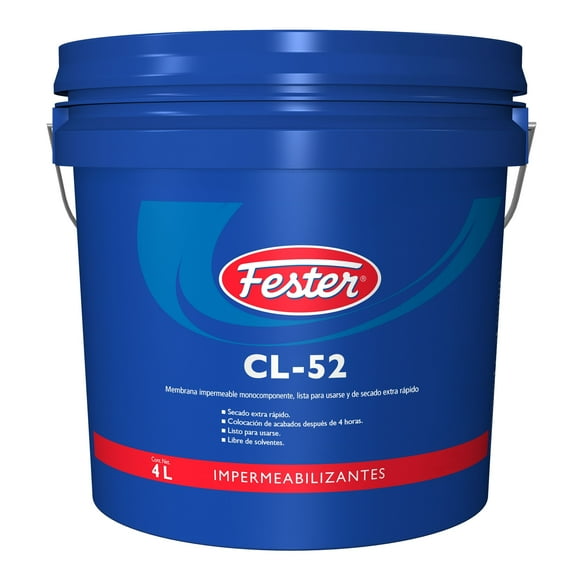 Membrana Impermeable Monocomponente Lista para Usarse y de Secado Extra Rápido Fester CL-52 4 L