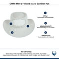 thumbnail image 5 of CTM Unisex Twisted Straw Gambler Hat, 5 of 5