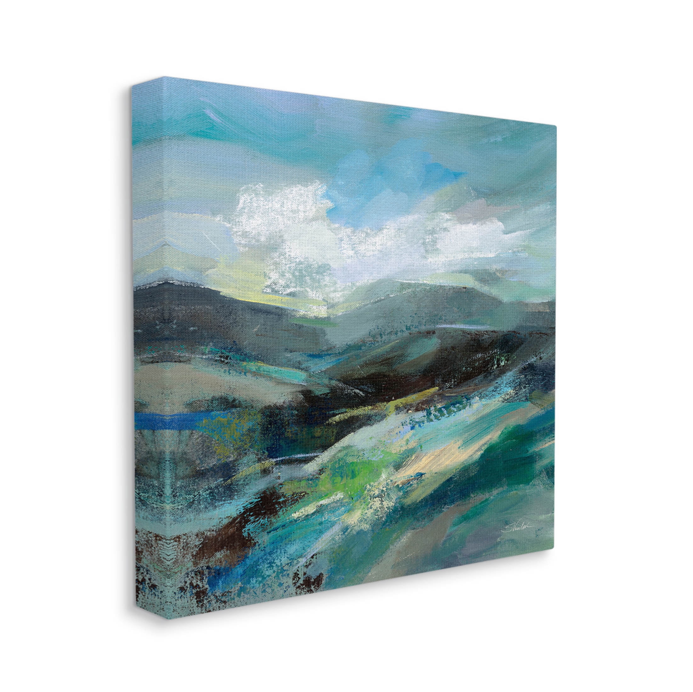 Stupell Industries Abstract Layered Mountain Scene Painting Gallery Wrapped Canvas Print Wall Art, Design by Silvia Vassileva