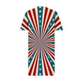 thumbnail image 4 of Wycnly Independence Day Dresses for Women Plus Size Loose Pocket 4th of July Swing Tunic Dresses Short Sleeve V-Neck Star Striped Print Summer Midi Formal Dress Red xxl, 4 of 4